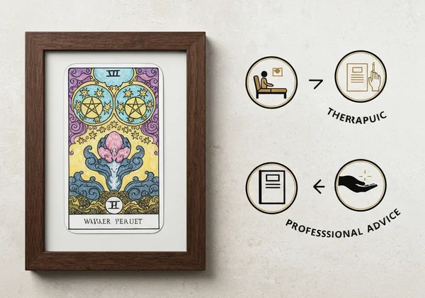 Kad tarot dengan simbol panduan profesional