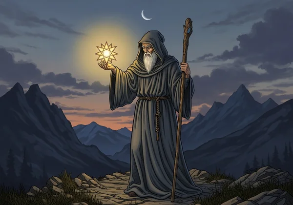 Kad tarot The Hermit melambangkan kebijaksanaan