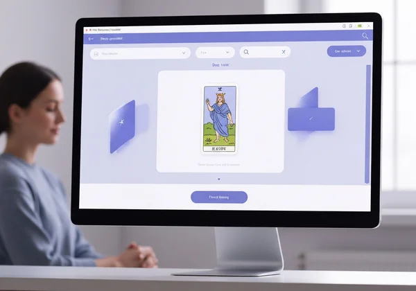 Modern online tarot card generator interface