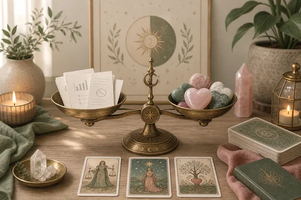 Balanced choices tarot table