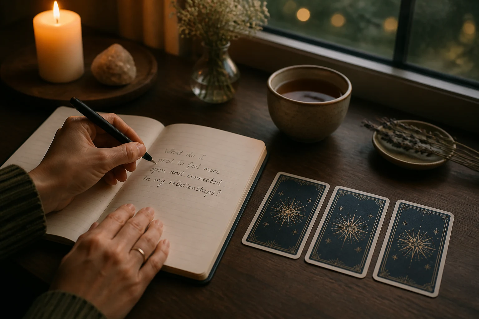Quiet love reading with journal